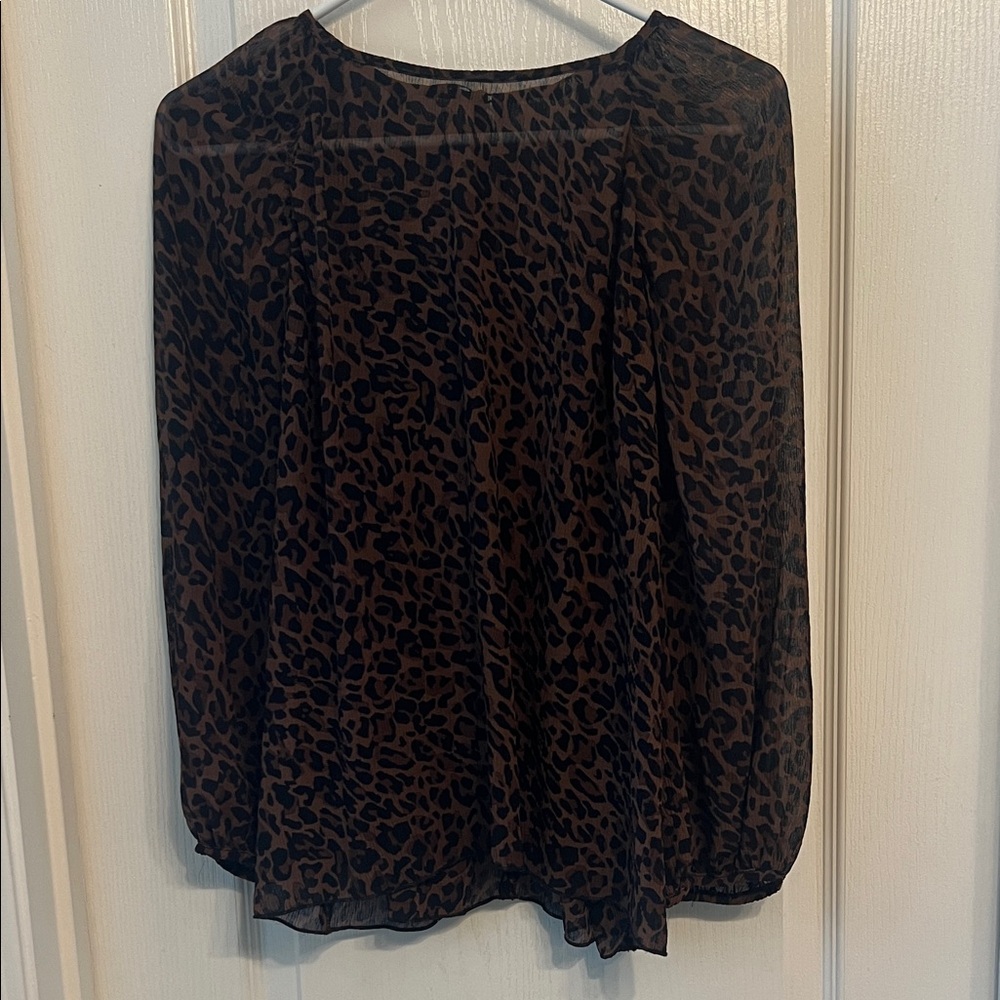 Zara Leopard Print Chiffon Blouse